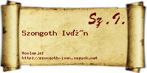 Szongoth Iván névjegykártya